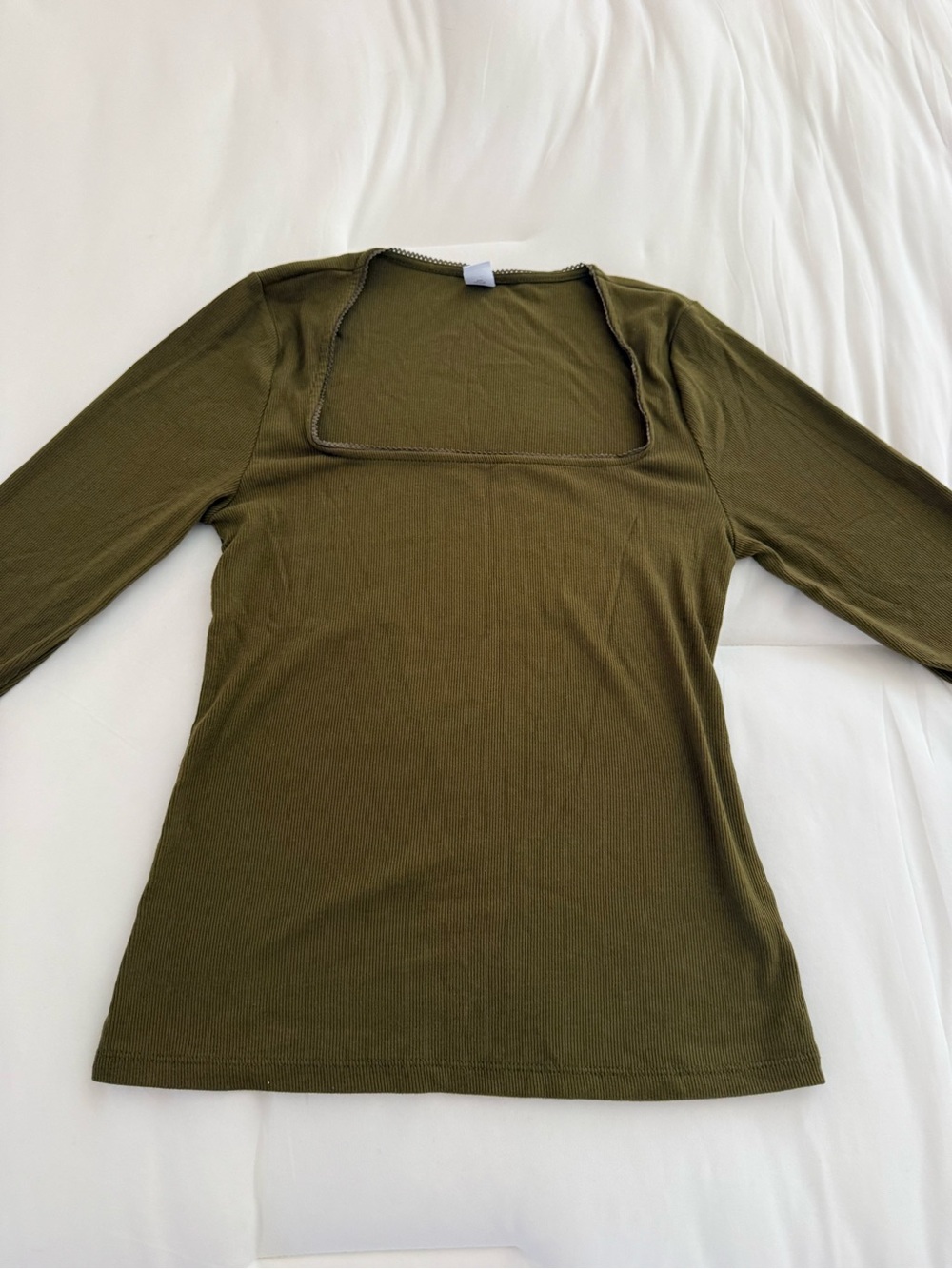 Old Navy Olive Square Neck Long Sleeve Top